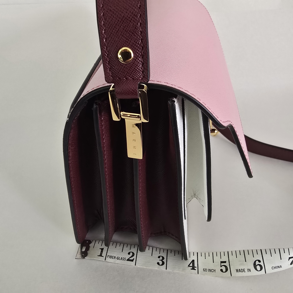 Marni Trunk Medium Crossbody Bag Pink White - Picture 10 of 11